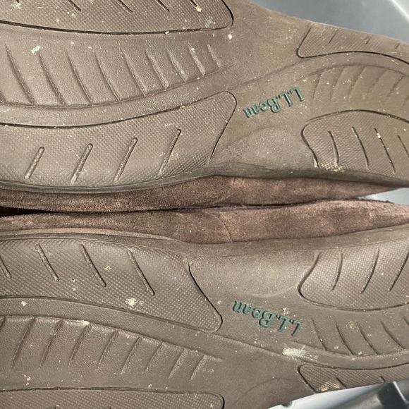 L.L. Bean Boots 10M Brown Suede Side Zip Lace Up Front Fringe Trim Moccasin Tall - Picture 11 of 11